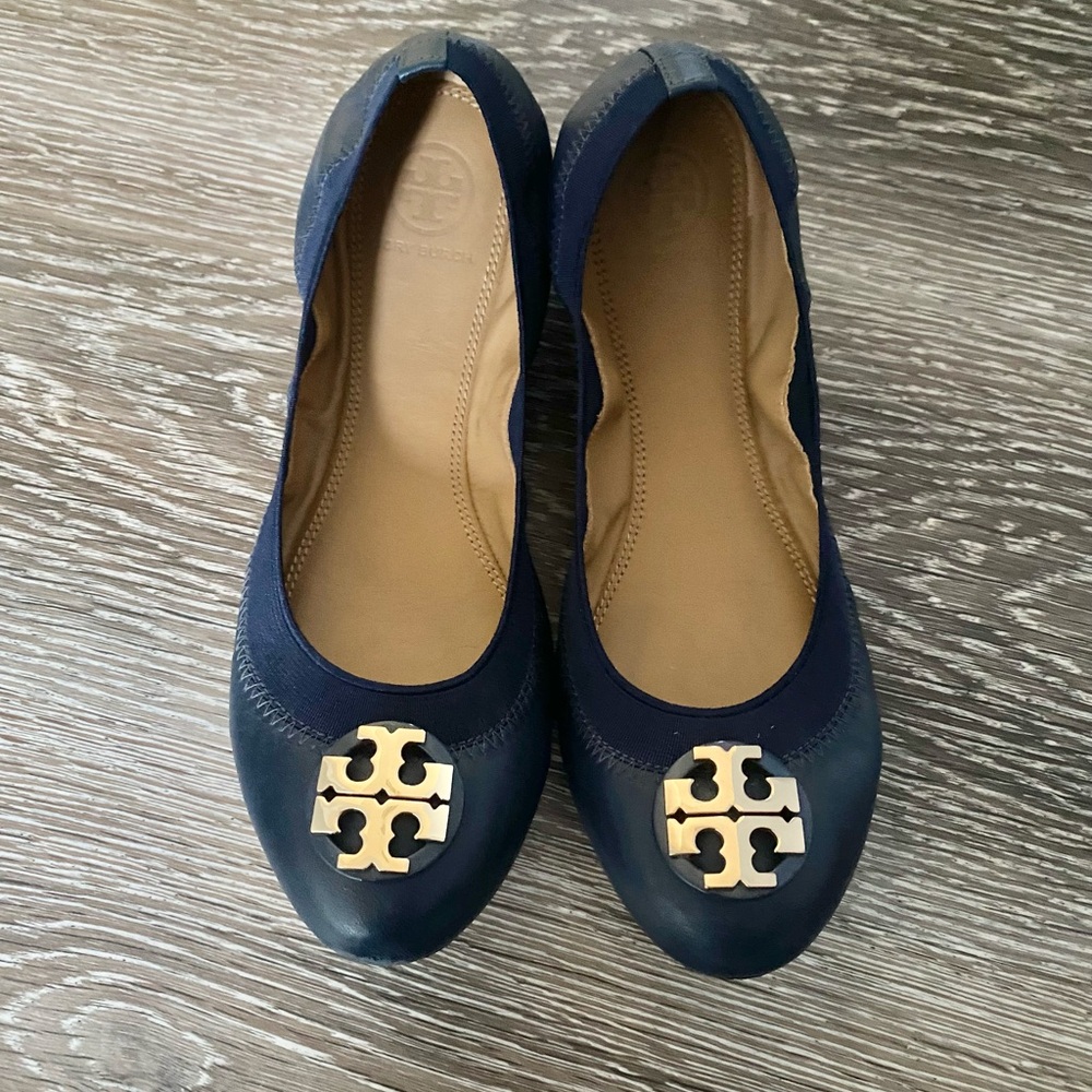Tory Burch Navy Blue Flats - 7
